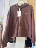 Felpa Con Zip e Cappuccio con Monogramma