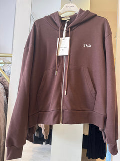 Felpa Con Zip e Cappuccio con Monogramma