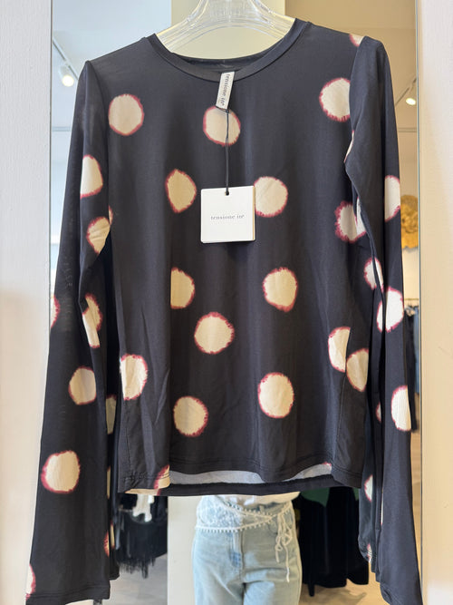 Maglia Girocollo In Viscosa A Pois