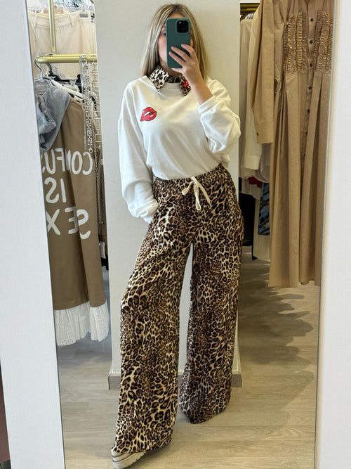 Pantalone palazzo maculato