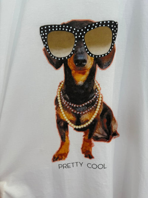 T-shirt cane occhiali