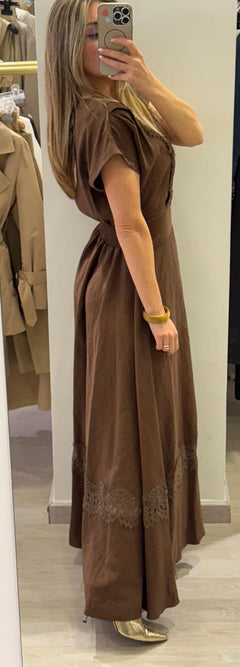 Abito In Modal Con Inserto Pizzo