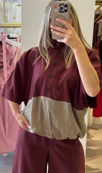 Maglia Bicolore In Cupro 26M4721 Tensione In
