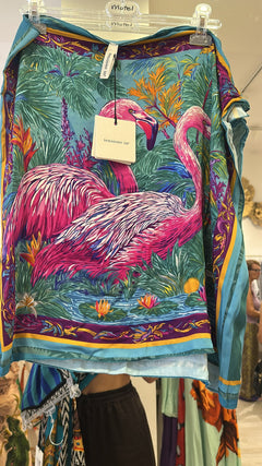 Gonna Pareo Corta Fantasia Elefante E Pappagalli