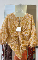 Camicia In Mussola Fantasia Cuoio Leopardata