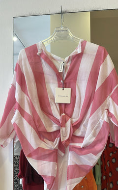 Camicia In Mussola A Righe Maxi