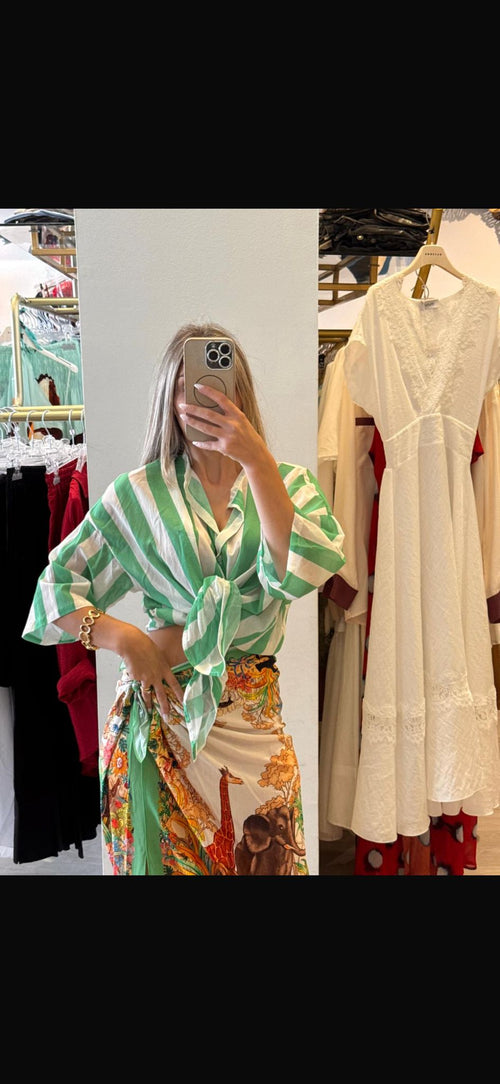 Camicia In Mussola Maxi Riga