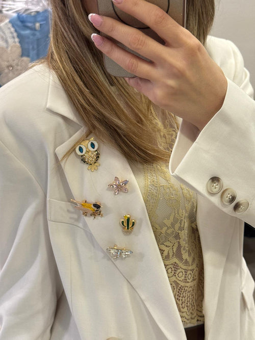 Giacca In Viscosa Con Spille