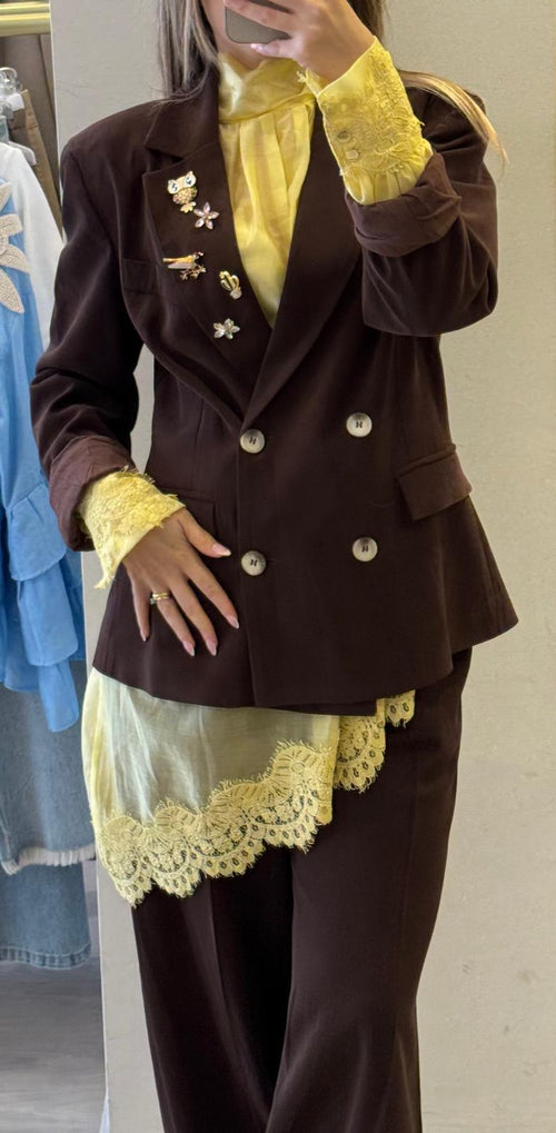 Giacca In Viscosa Con Spille