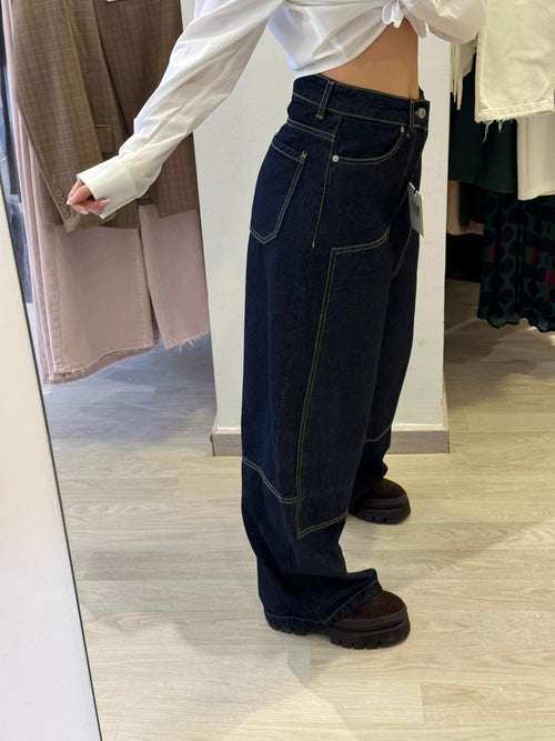 Denim Barrel Western Con Impunture