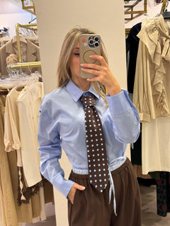 Camicia Con Cravatta A Pois