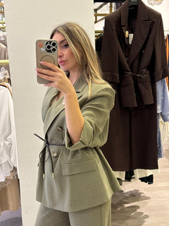 Giacca Doppio Petto Con Spilla