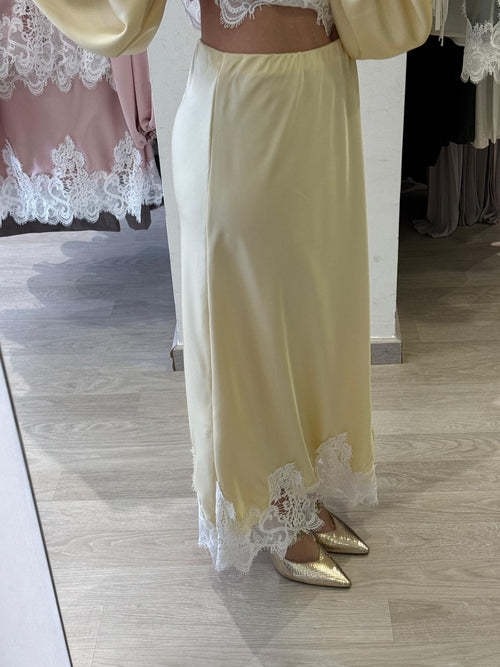 Gonna In Saten Con Pizzo Tensione In