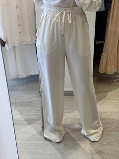 Pantalone In Cupro Con Bande Laterali
