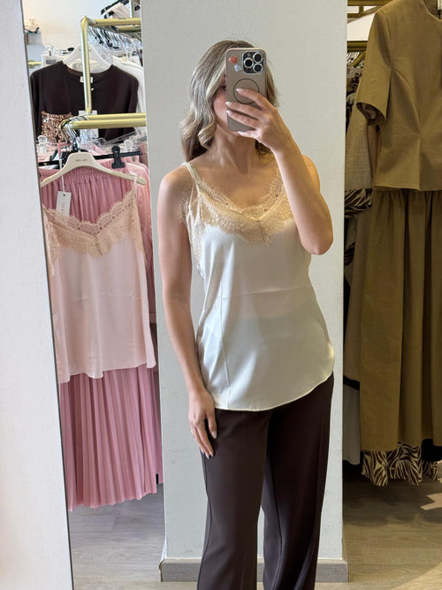 Top Lingerie In Raso Con Pizzo