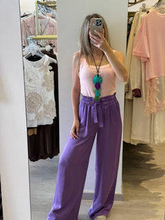 Pantalone In Saten Viscosa Motel