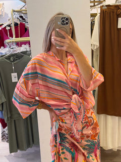 Camicia/Blusa A Righe Diagonali