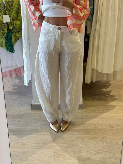 Pantalone Baloon in Puro Lino