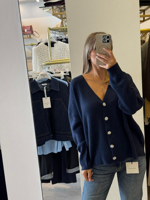 Giacca Cardigan Con Bottoni Gioiello Susy Mix