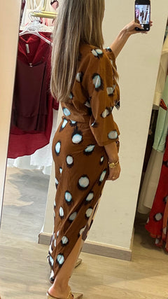 Gonna Pareo Lunga A Fantasia Bolle Bi-Colore