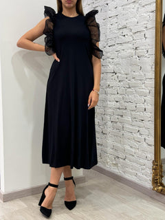 Abito in cotone con Rouge in organza
