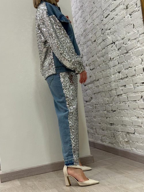 Giubbino Jeans e Pailletes