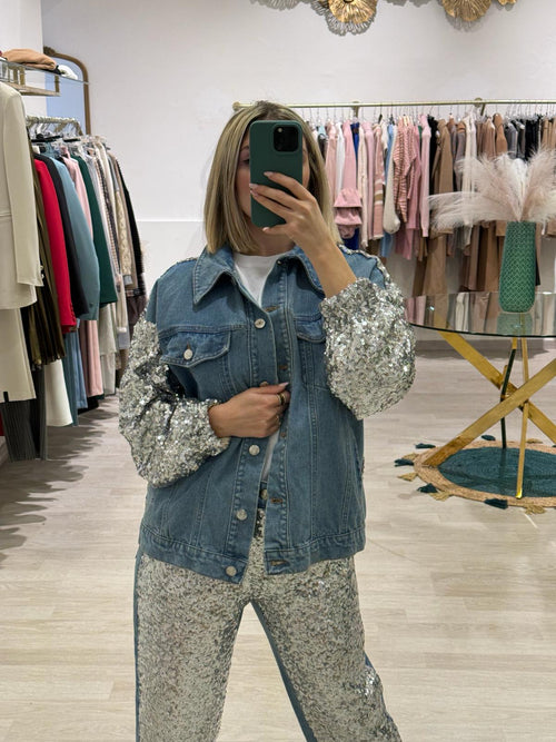 Giubbino Jeans e Pailletes