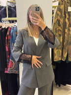 Giacca Gessata Pizzo Nero Haveone