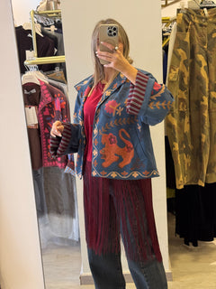 Giacca Kimono In Eco-camoscio Fantasia Drago Haveone