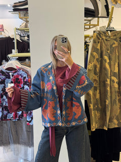 Giacca Kimono In Eco-camoscio Fantasia Drago Haveone