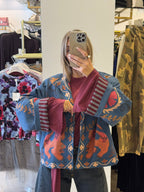Giacca Kimono In Eco-camoscio Fantasia Drago Haveone