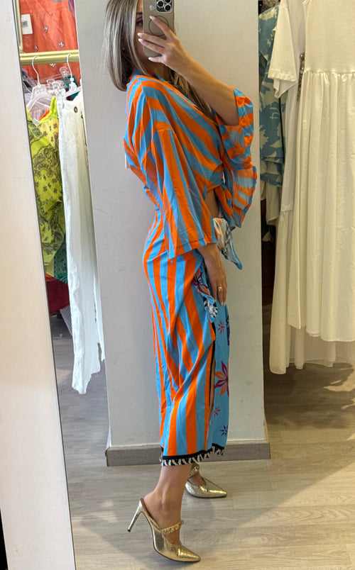 Gonna Lunga Pareo Fantasia Leopardo e Righe
