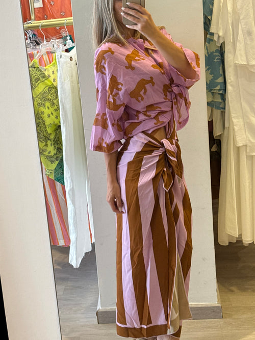 Camicia In Mussola Fantasia Tigre Tensione In