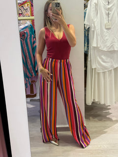 Pantalone Con Fantasia Multicolor