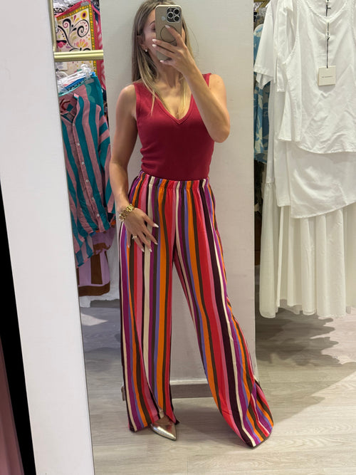 Pantalone Con Fantasia Multicolor