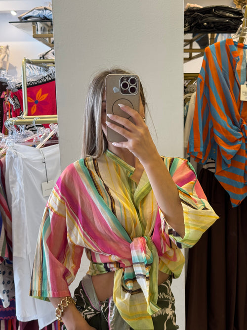 Camicia  Con Fantasia A Righe Aquerello