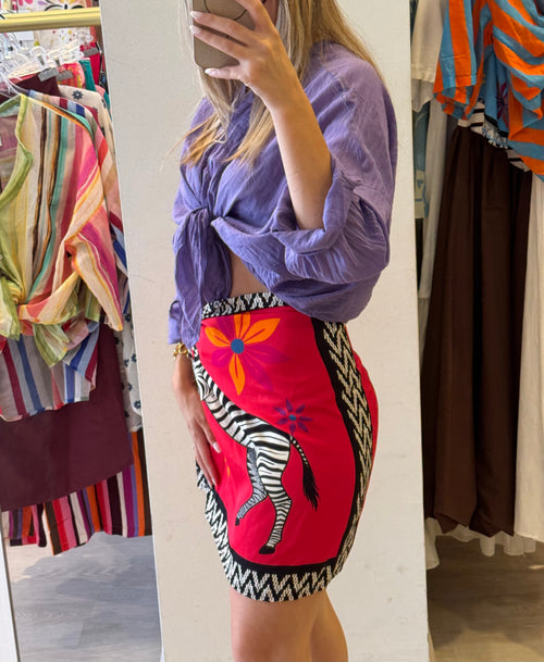 Gonna Pareo Corta Fantasia Zebra