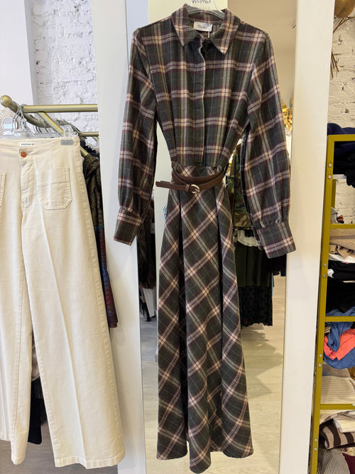 Abito Camicia Scozzese In Flanella