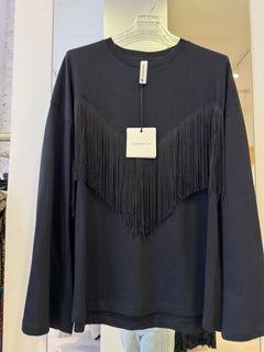 T-Shirt Girocollo Con Frange