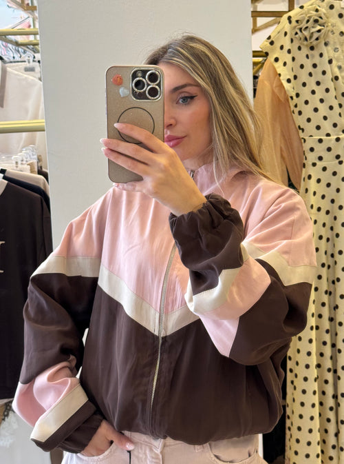 Bomber Tricolor In Cupro