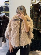 Pelliccia Ecologica Shaggy Con Zip
