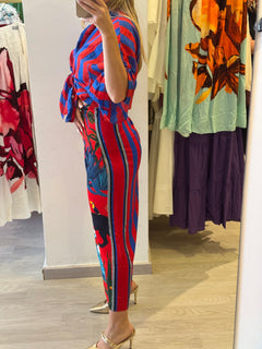 Gonna Pareo Rossa/Blu con Zebra/Pantera