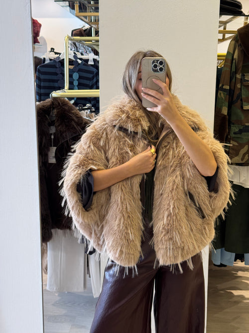 Pelliccia Ecologica Shaggy Con Zip