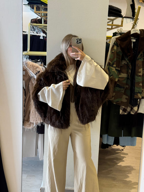 Pelliccia Ecologica Shaggy Con Zip