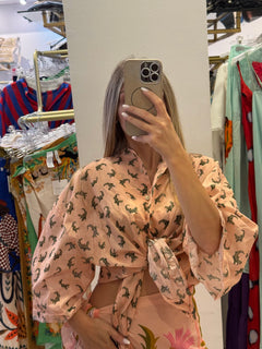 Camicia In Mussola Fantasia Coccodrillo