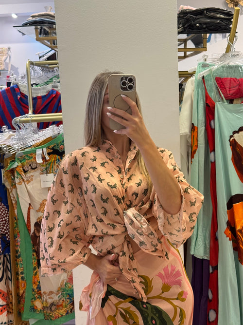 Camicia In Mussola Fantasia Coccodrillo