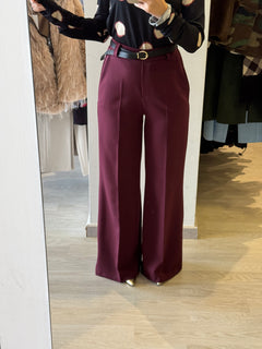 Pantalone A Gamba Dritta Con Cinturino