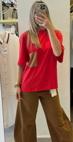 T-shirt Con Taschino Monocolore Tensione In