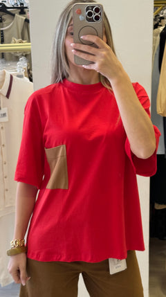 T-shirt Con Taschino Monocolore Tensione In