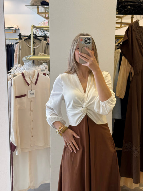 Abito Bicolor (Disponibile Anche In Nero) Tensione In